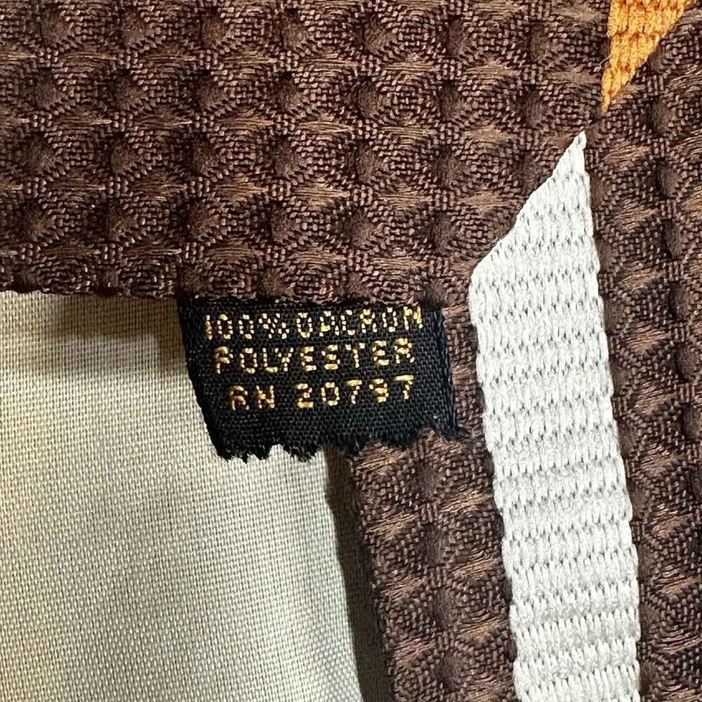 Vintage‎ Macrae Textured Brown Stripe Tie 70s Dacron Wide Retro 54x4.25in